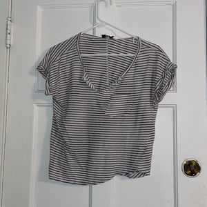 V neck striped shirt